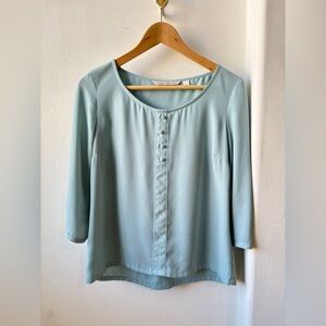 LC Lauren Conrad Light Blue Button-Up Blouse